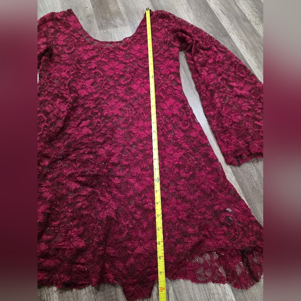 Blackmilk Arabella wine dress lace trumpet sleeves Dollskill limited red - Picture 6 of 10